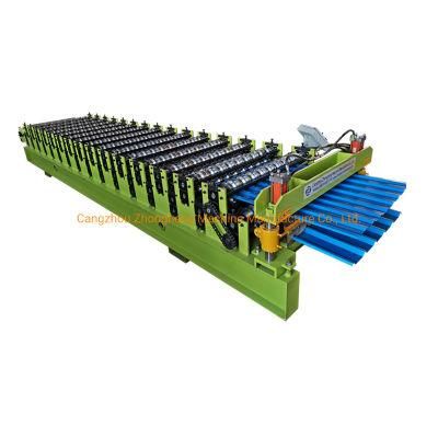 PLC Control High Speed Metal Deck Roofing Two Profiles Double Layer Roll Forming Machine