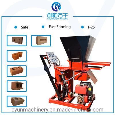 Cy1-25 Small Semi Automatic Soil Cement Brick Machine Clay Interlocking Brick Machine