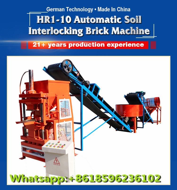 Hr1-10 Soil Brick Making Machine Mud Brick Making Machine Brick Press Machine Hydraulic Pressure