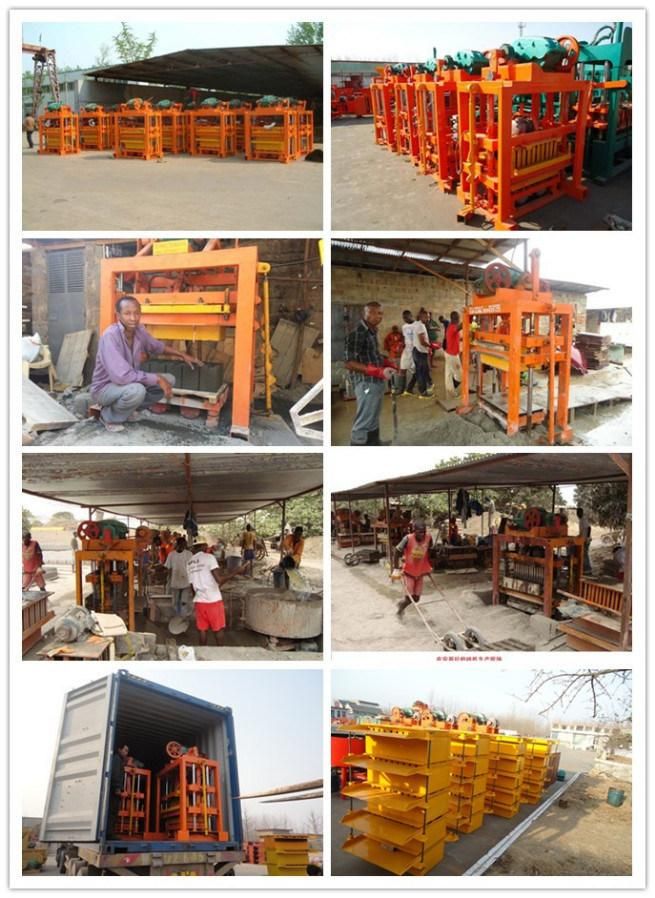 Semi-Automatic Qtj4-40 China Manual Concrete Cement Hollow Paver Block Machine in ISO Approved