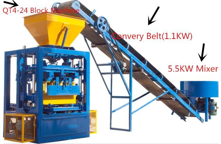 Qt4-24 Semi-Automatic Block Machine Line Concrete Cement Hollow Block Making Machine with Good Service