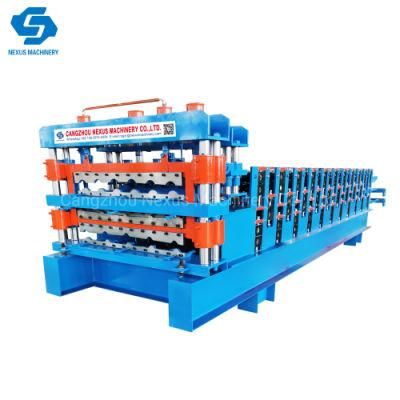 Automatic Trapezoidal Roofing Sheet Roll Forming Machine Rib Type Box Profile Roof Tile Panel Making Machinery