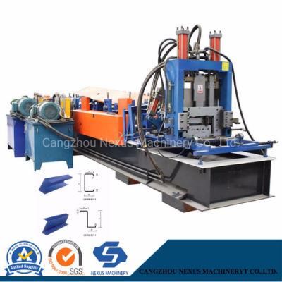 Automatic Change Size CZ Purlin Roll Forming Machine C80-300 Steel Frame Forming Machine