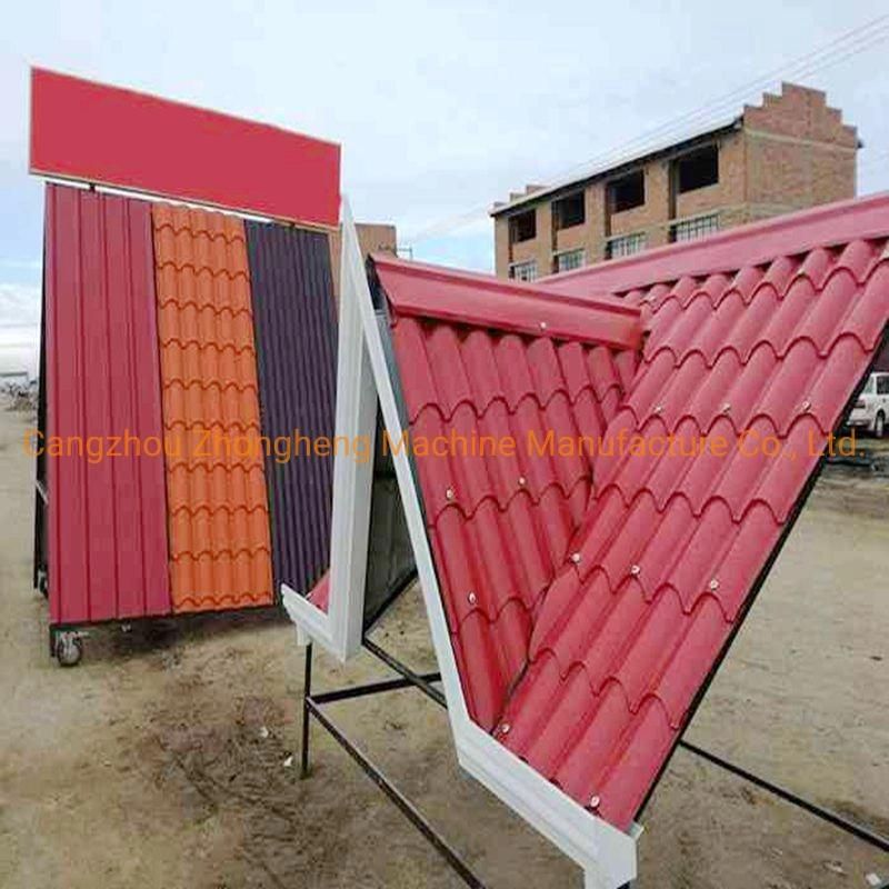 1100 Glazed Roof Tile Roll Forming Machine Step Tile Forming Machinery