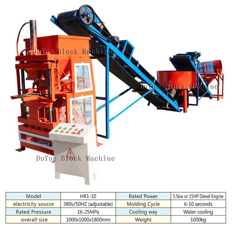 Hr1-10 Automatic Soil Interlocking Brick Machine