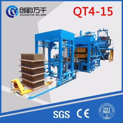 Qt4-15 Hydraulic Concrete Brick Cement Hollow Block Interlocking Paver Making Machine
