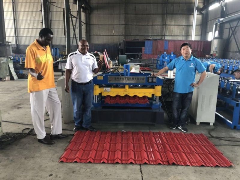 Colored Steel Three Layer Roof Tile Roll Forming Making Machine