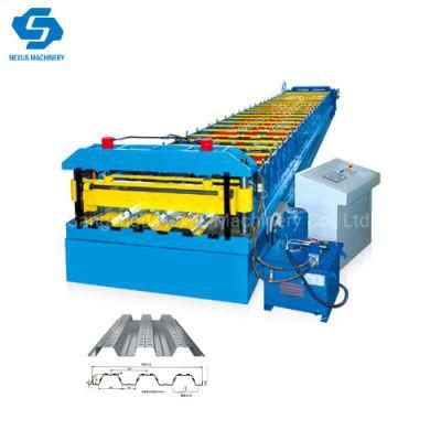 Galvanized Steel Floor Deck Cold Roll Forming Machine with Embossment