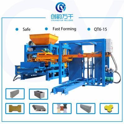 Qt6-15 Cement Block Molding Fully Automatic Concrete Cinder Block Making Plant