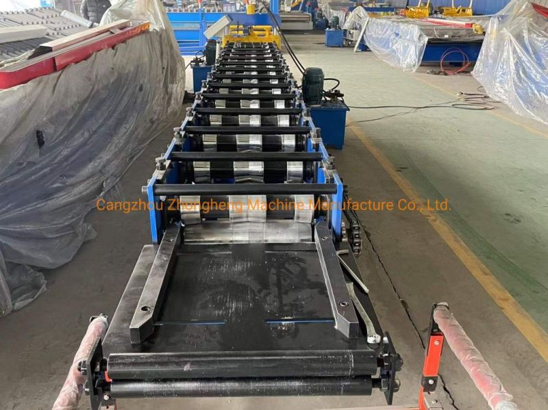 Prepainted Color Steel Trapezoidal Profile Roofing Sheet Ridge Cap Tile Making Roll Fomring Machine