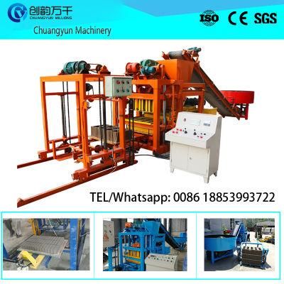 Automatic Concrete Block Production Line Hollow Block Paving Block Machine for Sale (QT4-25)