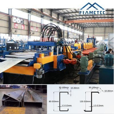 New Customized High-Speed Cuz Purlin Roofing Sheet Cold Roll Forming Machine with Gearbox Driving