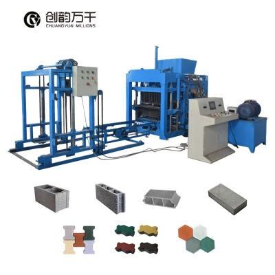 Cabro Pavement Brick Making Cement Hollow Block Moulding Machine in Kenya (QT4-18)