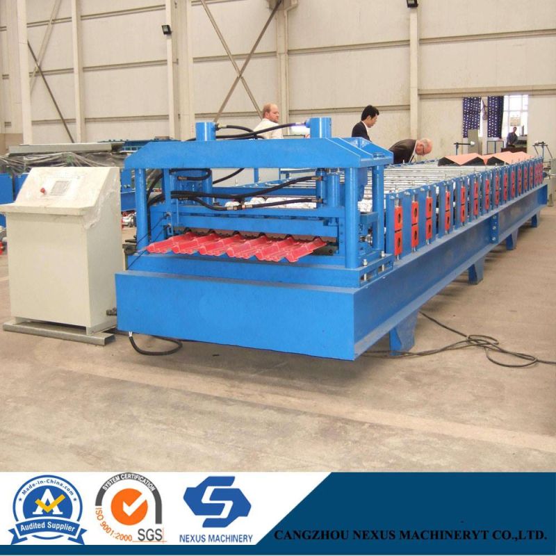 18 Stations Glazed Tile Roll Forming Machine / Roof Panel Roll Forming Machine
