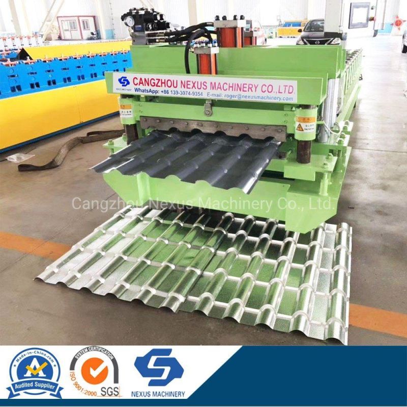 High Quality Chain Transmission Glazed Roof Tile Roll Forming Machine Making Construction Material