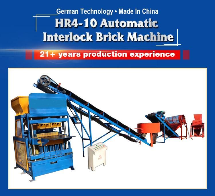 German Technology Hr4-10 Automatic Soil Interlocking Brick Making Machine/Block Machinery