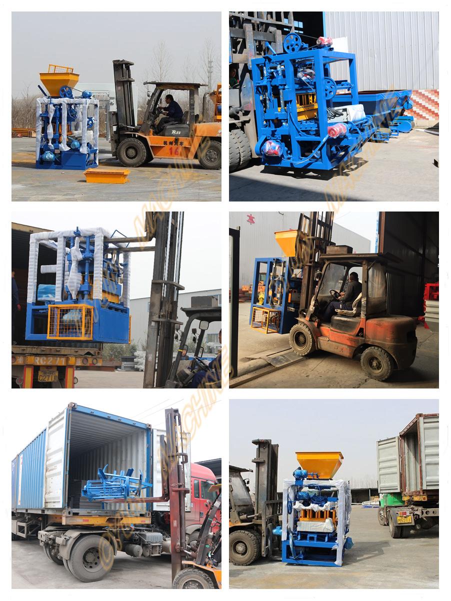 Qt4-24 Semi Automatic Simple Concrete Brick Block Making Machine Production Line
