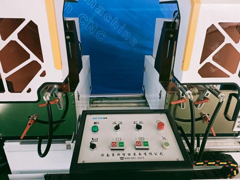 CNC Digital Display Window Door Machine of Double-Head Precision Cutting Saw for Aluminum and PVC Profile