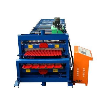 Roof Use Double Layer Glazed Tile and Trapezoidal Profile Sheet Roll Forming Machine
