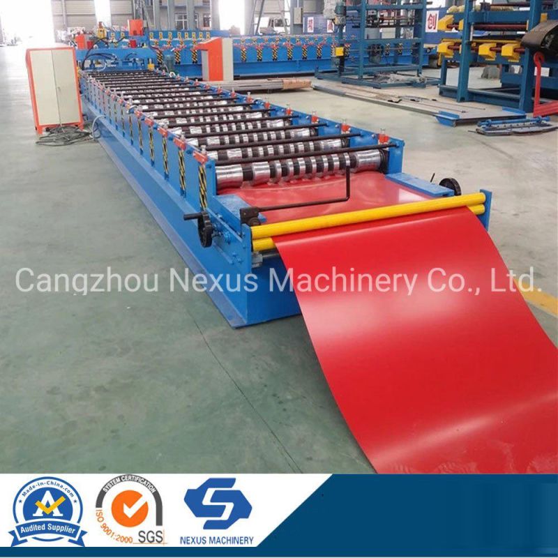 PLC Controlled Automatic Trapezoid Metal Roof Ibr Sheet Roll Forming Machine