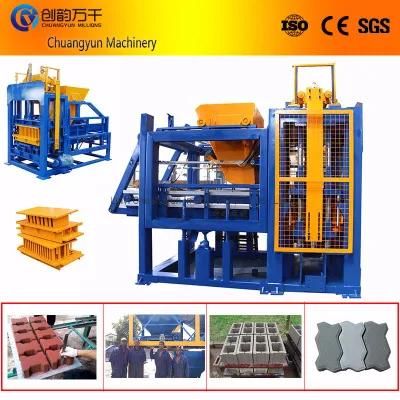 Qt4-15 Concrete Cement Hollow Interlocking Paving Brick Block Making Machine for Peru