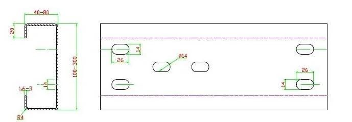 CZ Purlin with Slot Holes Roll Forming Machine