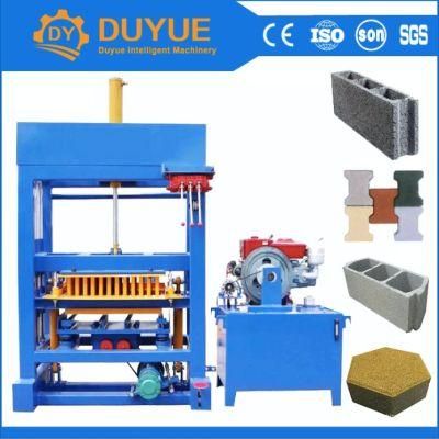 Qt4-30 Diesel Engine Concrete Block Machine No Need Electricity Hollow Paving Brick Machine with Factory Price