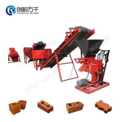 Cy2-25 Semi Automatic Hydraulic Clay Interlocking Lego Brick Pavers Making Machine