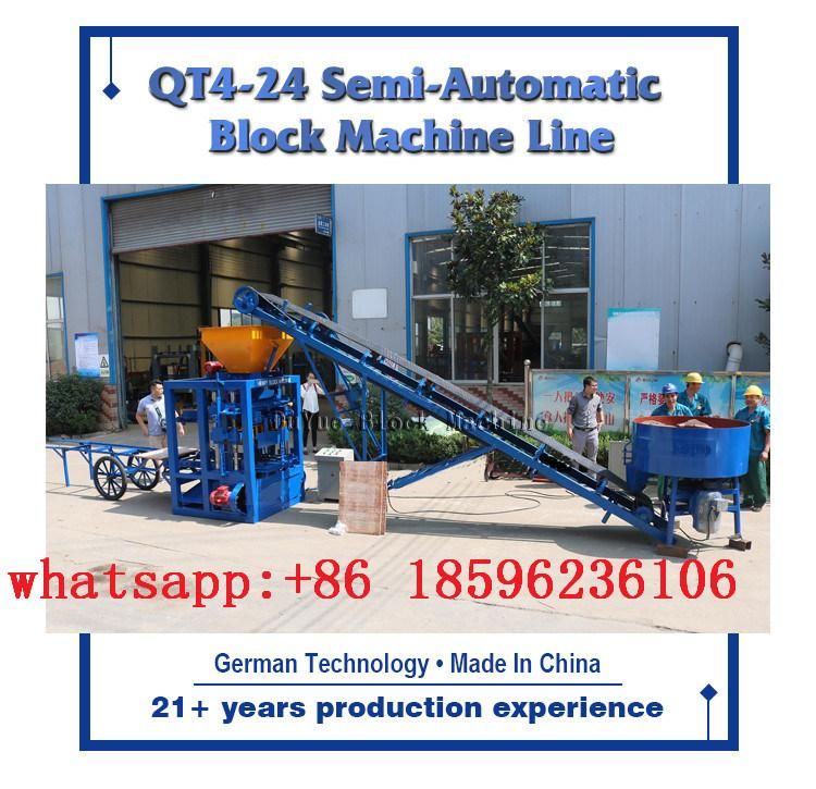 High Quality Qt4-24 Semi Automatic Concrete Block Making Machine in Africa
