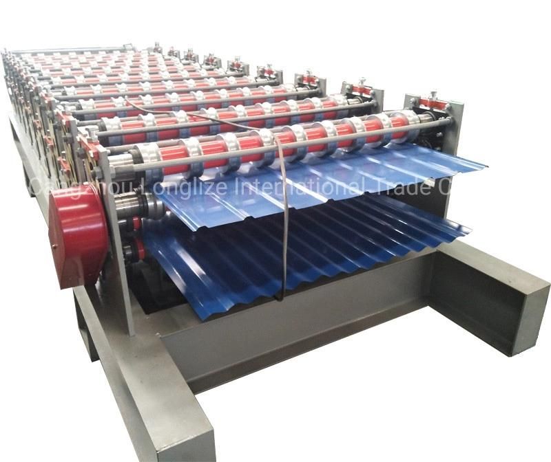 Step Corrugated Roof Tile Sheet Roll Forming Building Making Machine Wave Profile Machine