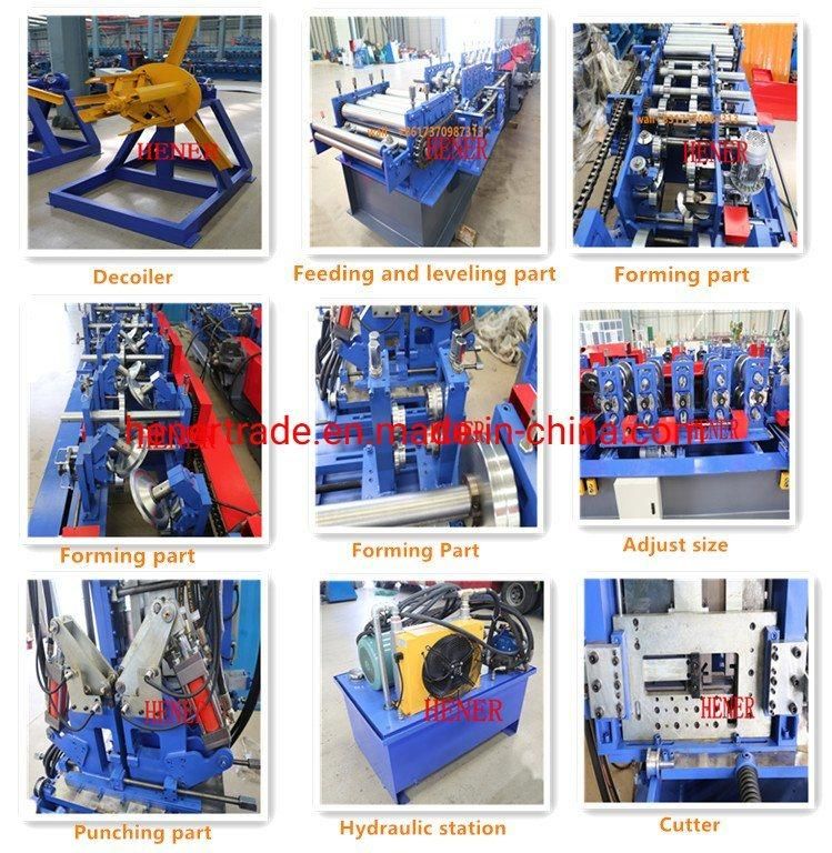 China Factory Customized Profiles Metal Steel Strip CZ Purlin Interchangeable Roll Forming Machine