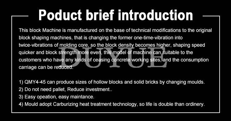 Qmy4-45 Manual Hollow Block Machine Price Soil Interlocking Brick Machinery