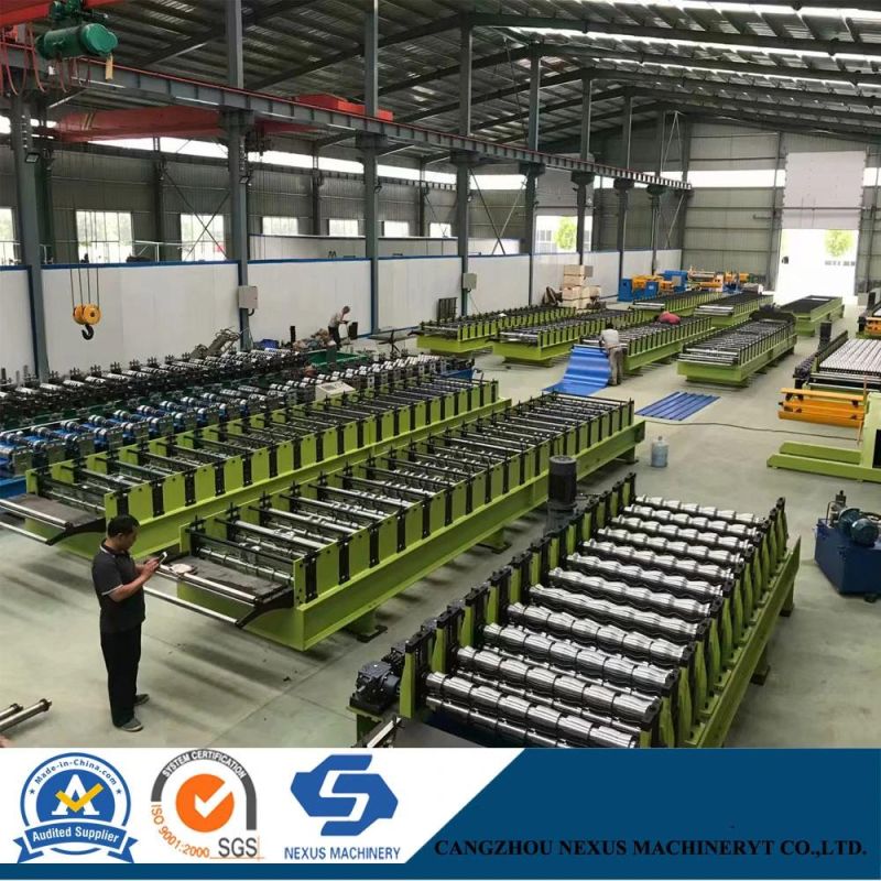 SGS Certificates Trapezoidal Profile Steel Roof Tile Sheet Rolling Forming Machine