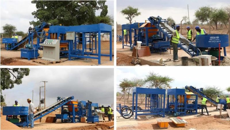 Qt4-25 Fully Automatic Cement Block Moulding Concrete Hollow Paving Bricks Making Machine