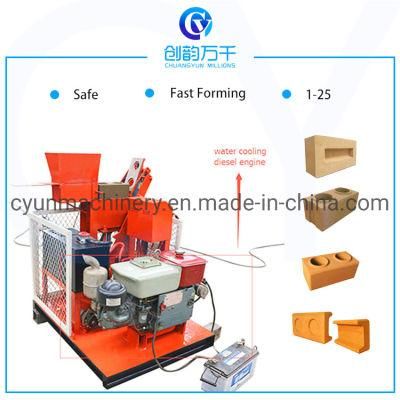 Cy1-25 Semi Automatic Clay Interlock Paving Stone Hydraform Brick Machine in Cameroon