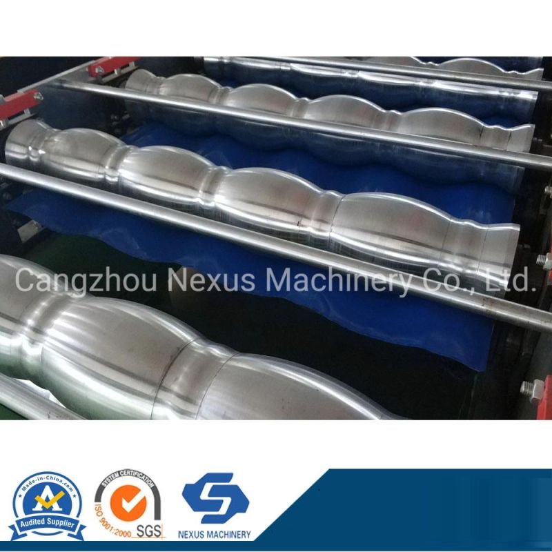 PLC Control Metal Tile Making Machine Step Tile Roll Forming Machine Glazed Tile Machine