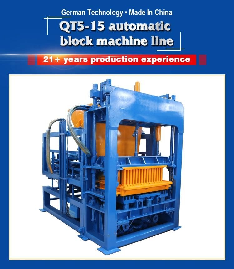 Duyue Qt5-15 Automatic Concrete Cement Hollow Brick/ Block Making Machine in Bangladesh, Africa