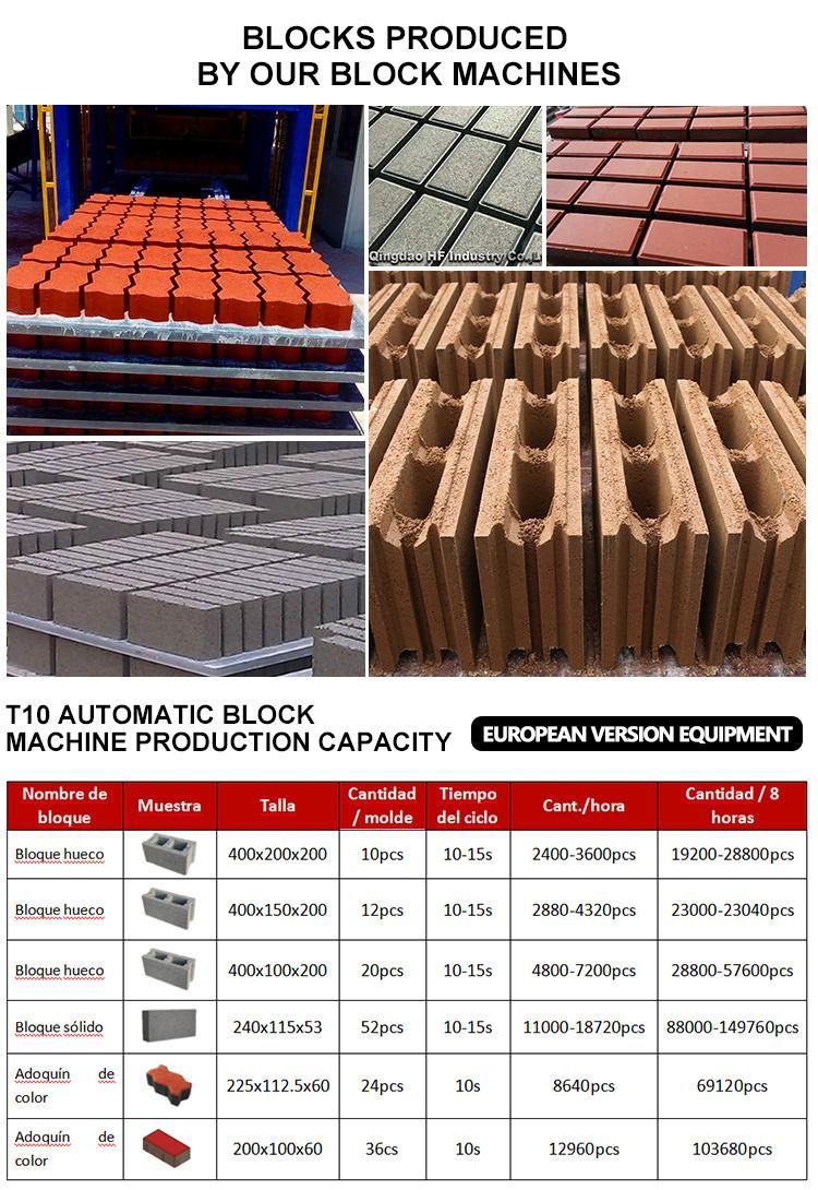 T10 German Technology Large Capacity Block Making Production Line Brick Machine
