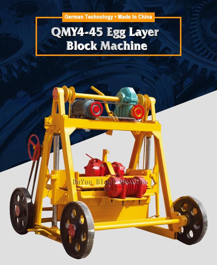 Qmy4-45 Small Scale Eco Mobile Egg Laying Concrete Brick Making Machine for Home Industries