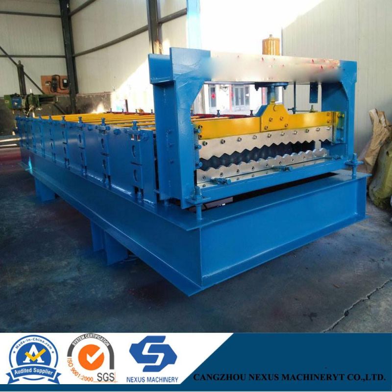 Corrugated Roof Sheet Making Machine with Gcr45 Shearing Blade