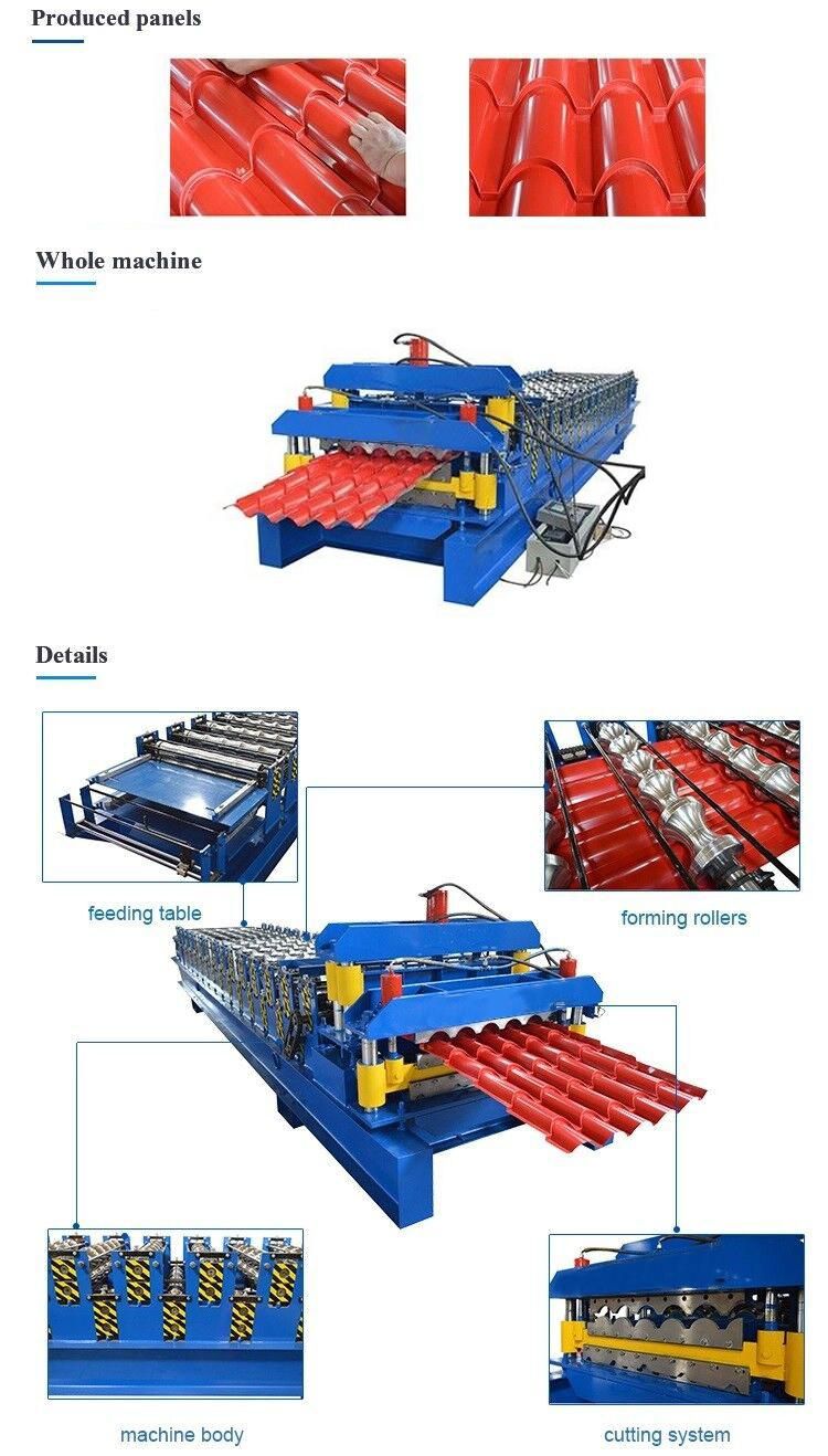 Step Roof Tile Roll Forming Machine Metal Galvanized Glazed Tile Roll Forming Machine