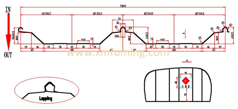 Roll Forming Machine for Yx61-187.5-750 Boltless Roof
