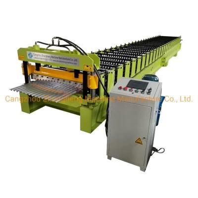 Corrugated Iron Roofing Sheet Roll Forming Making Machine for Canada Customer