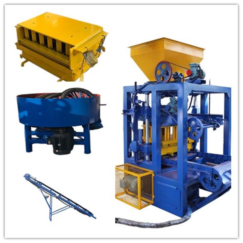 Cement Semi Automatic Hollow Solid Brick Production Line Paver Acc Qt4-24 High Quality Factory Price Clay Fly Ash Low Cost Interlocking Block Making Machine