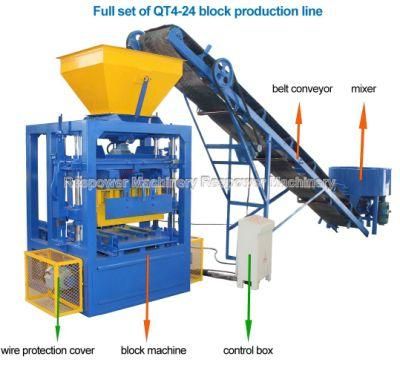 Small Investment Big Profit Qt 4-24 Semi-Automatic Hollow Block Brick Making Machine
