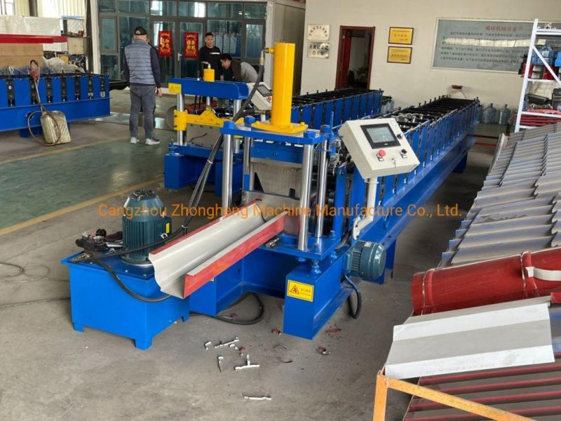 New Automatic Color Steel Galvanized Gutter Roll Forming Machine Heavy Rain Downspout Water Gutter Steel Cold Roll Forming Making Machine 