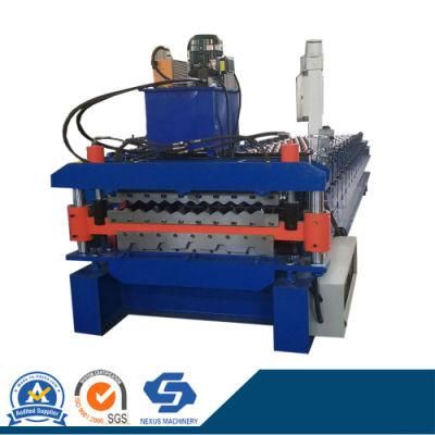 Trapezoid Sheet Glazed Tile Double Deck Roofing Tile Roll Making Machine