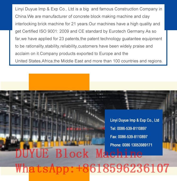 German Technology Full Automatic Duyue Qt4-20 Hydraulic Cement Block Brick Making Machine Concrete Paver Block Molding Machine, Hollow Block Machine in Factory